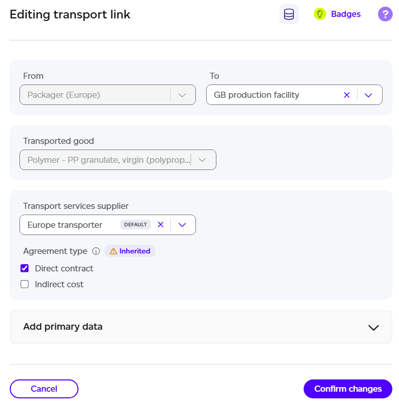 Establishing transport links between locations
