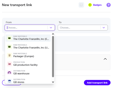 Transport mode and distance configuration