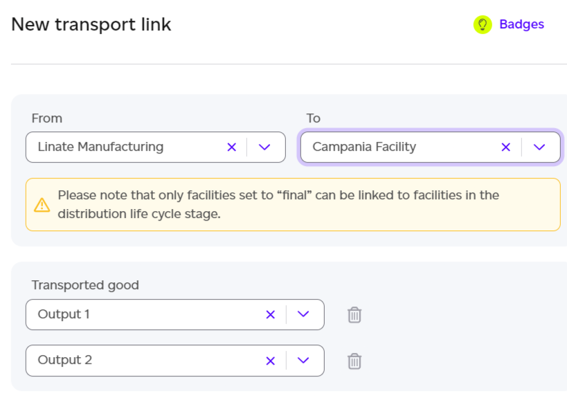 Prompt to add missing transport links