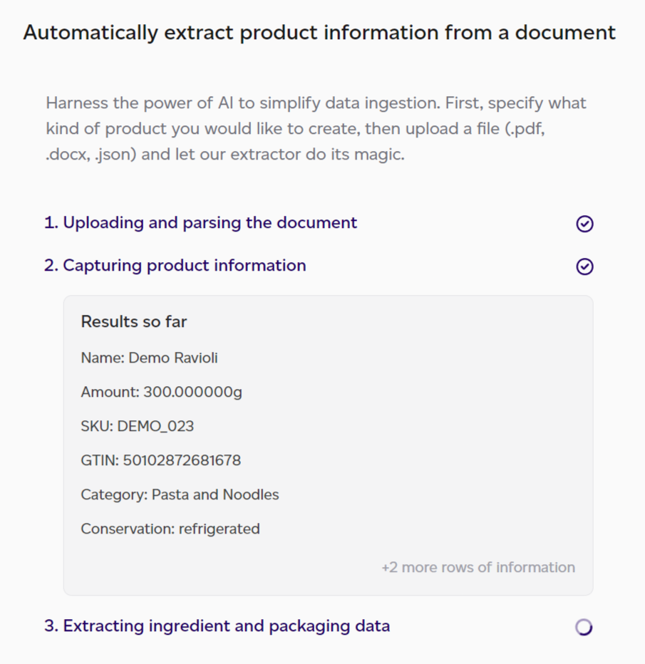 File upload progress during AI data extraction