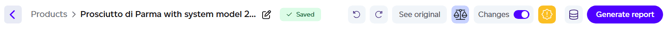 Confirmation bar shown after the change model is saved