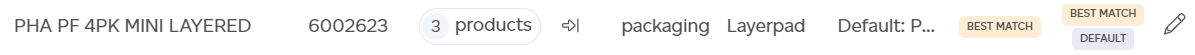Action menu options for a data mapping entry