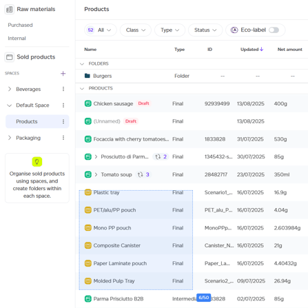 Drag and drop to move products