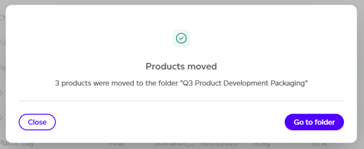 Move confirmation message